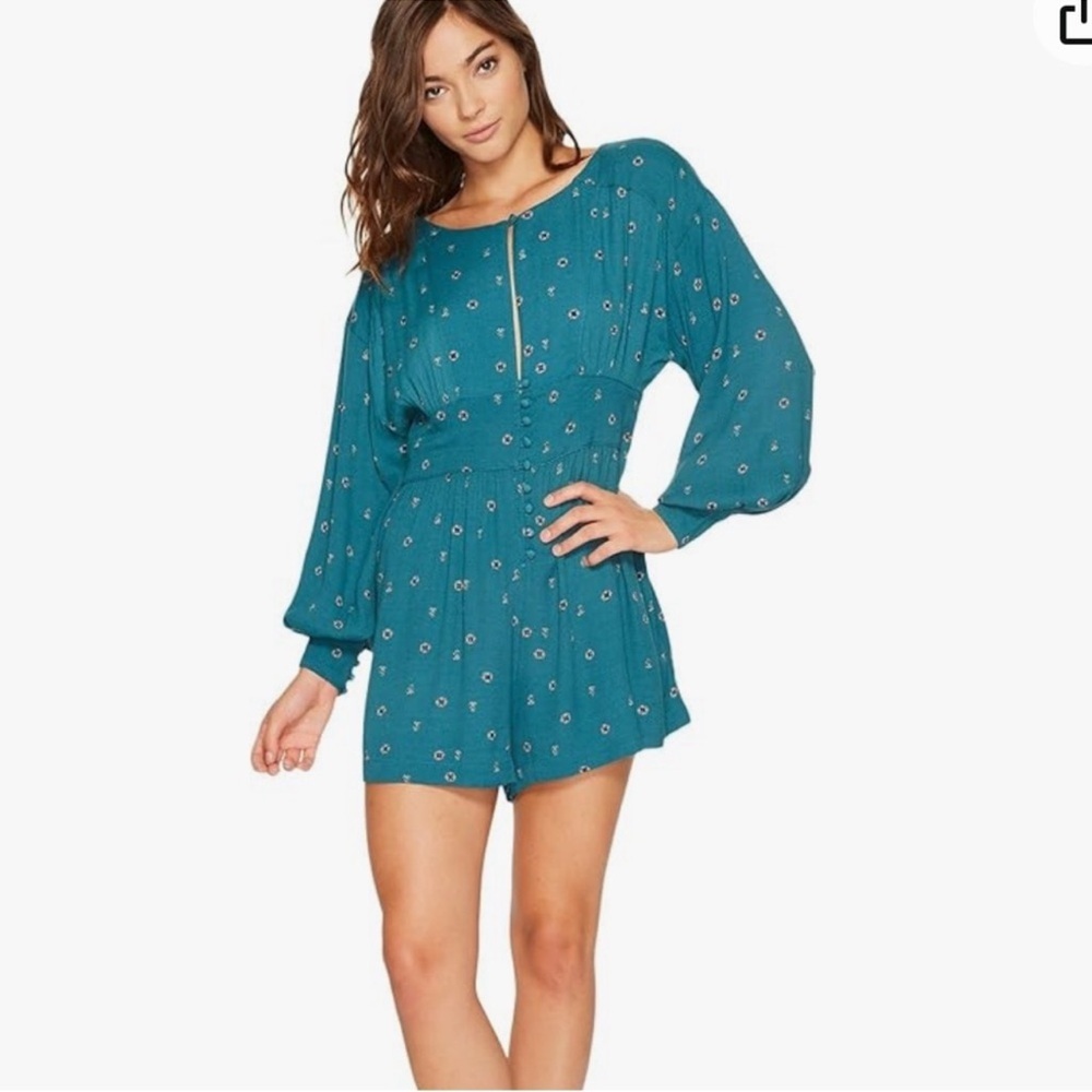 Free People Love Grows Green Romper Size Large NEW OB652803 - Picture 15 of 16